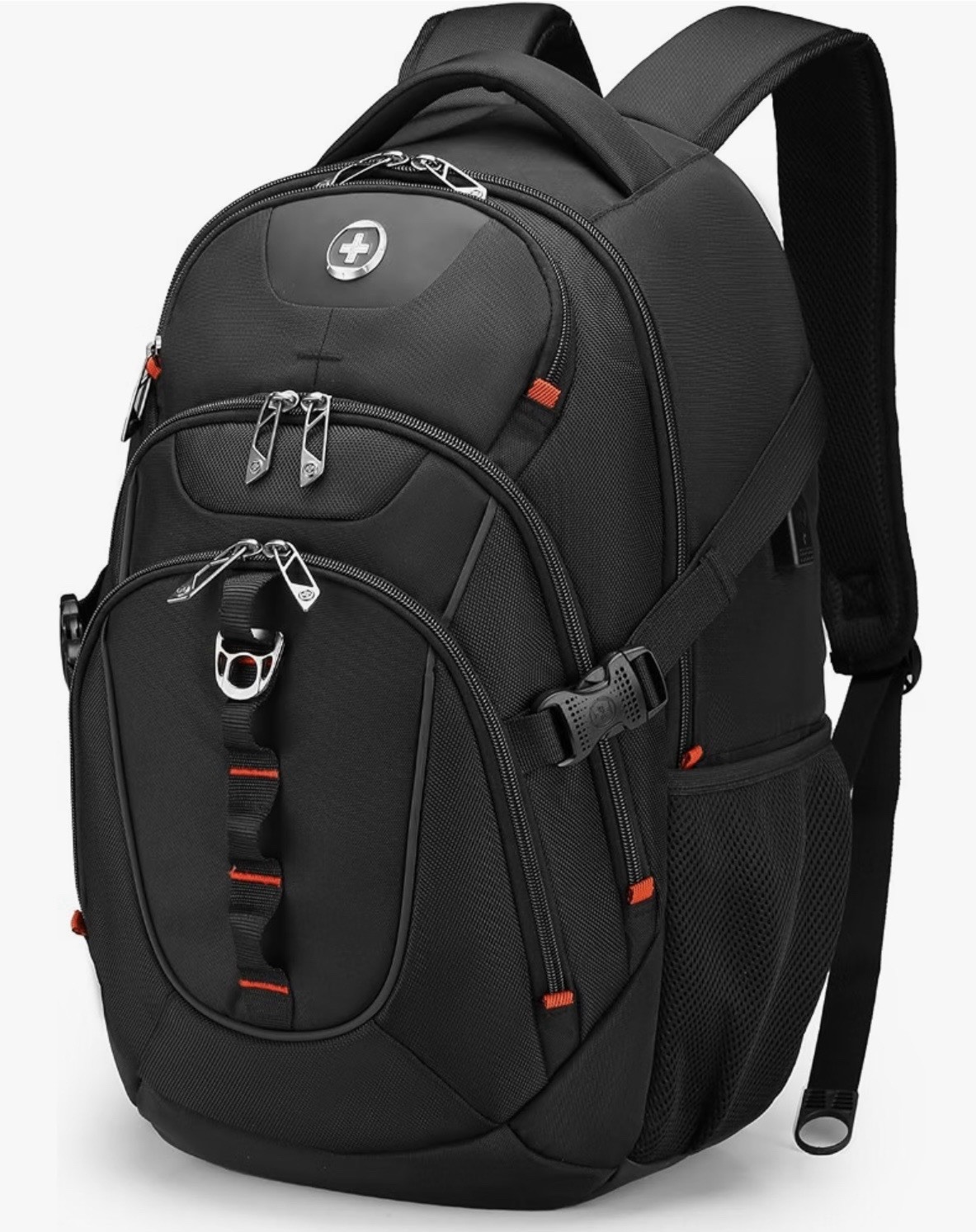 Swissdigital Design Laptop Backpack 15.6" Black Tech Travel School Bag USB Port
