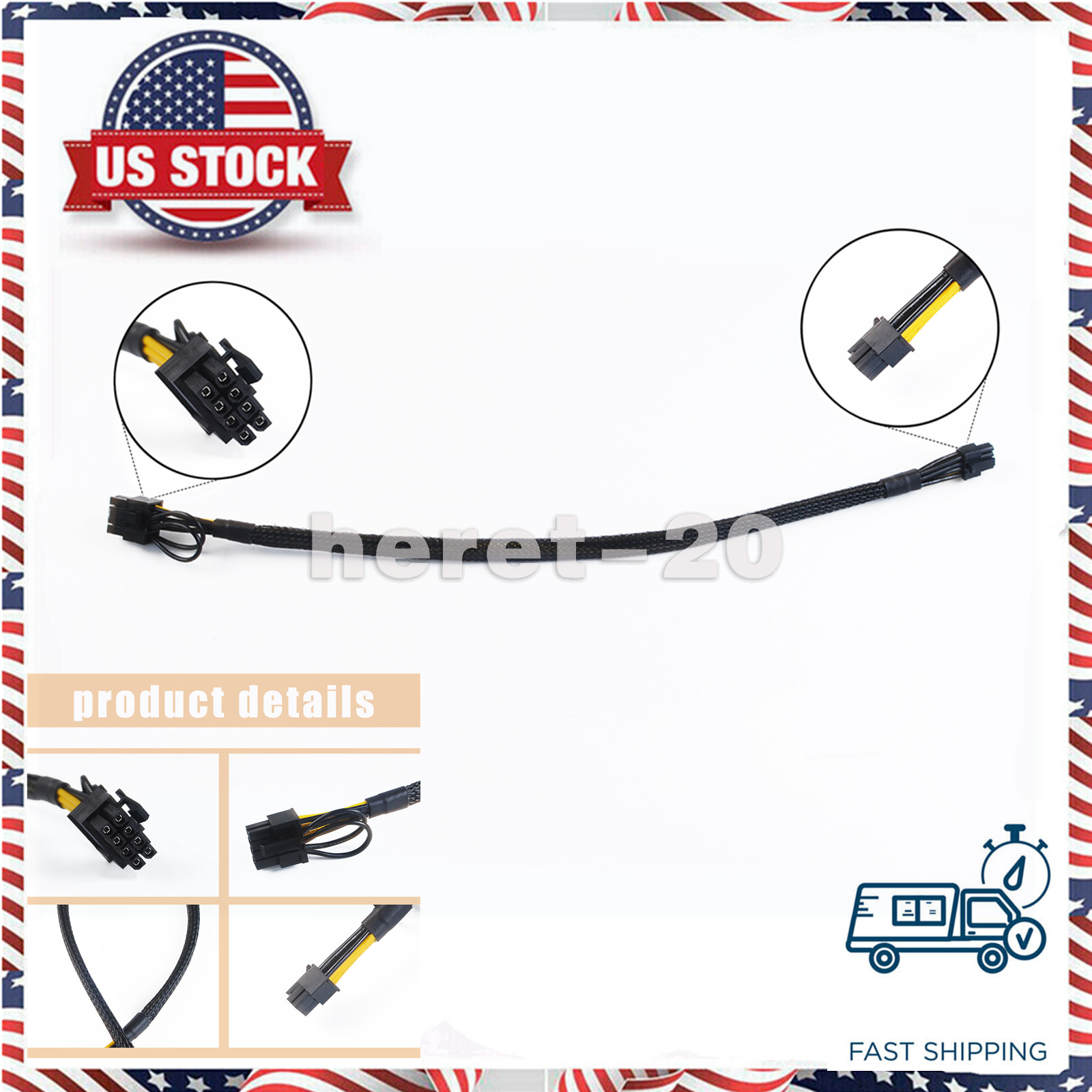 For Dell PowerEdge R740 R740XD Server GPU Power Cable MINI 8P TO 8P 4VPD3 04VPD3