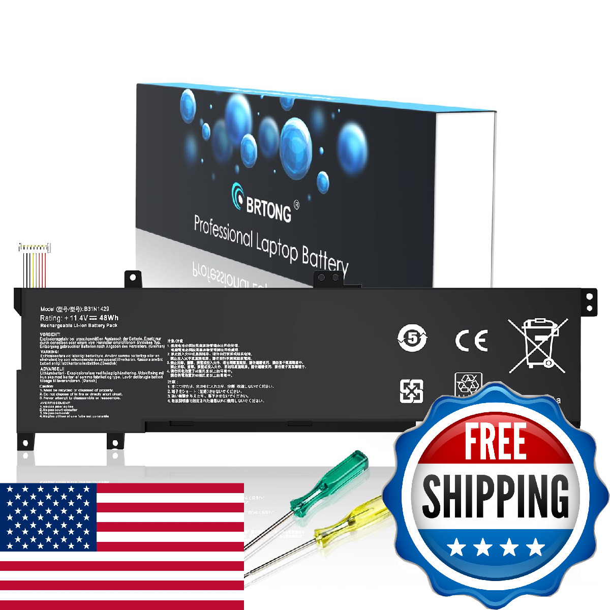 BRTONG B31N1429 Laptop Battery Replacement for ASUS A501L A501LB A501LX K501L K5