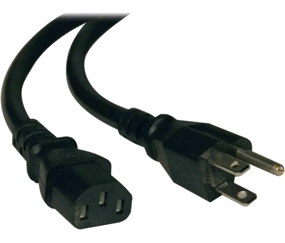 Tripp Lite P007-003 3ft Computer Power Cord Cable 5-15P to C13 Heavy Duty 15A