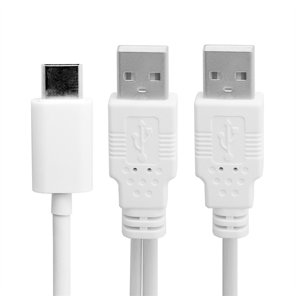 CY USB 3.1 Type C USB-C to Dual A Male Extra Power Data Y Cable for  Hard Disk