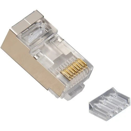 Platinum Tools 106205 RJ45 Cat6 Round-Solid 3-Prong Shielded Connector, 100 pc