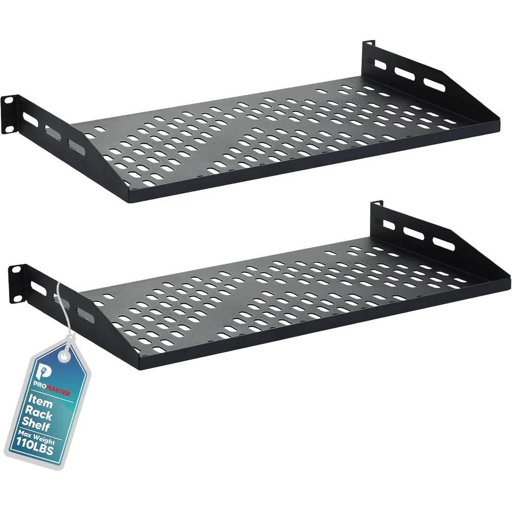 ProMaster Server Vented Shelf - 2-Pack 19 Inches, 10'' Deep, 1U Vented Shelf