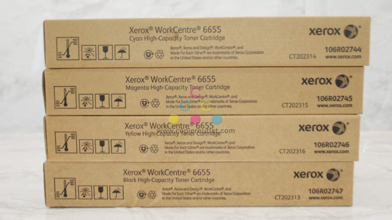 OEM Xerox WC6655,6655i High-Capacity CMYK Toner Set 106R02744/2745/2746/2747