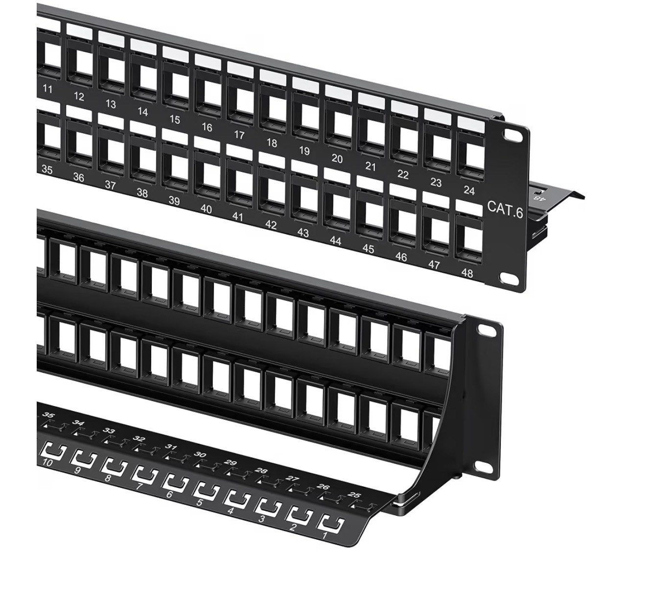 Cable Matters Rackmount Wall Mount 2U 48-Port With Support Bar
