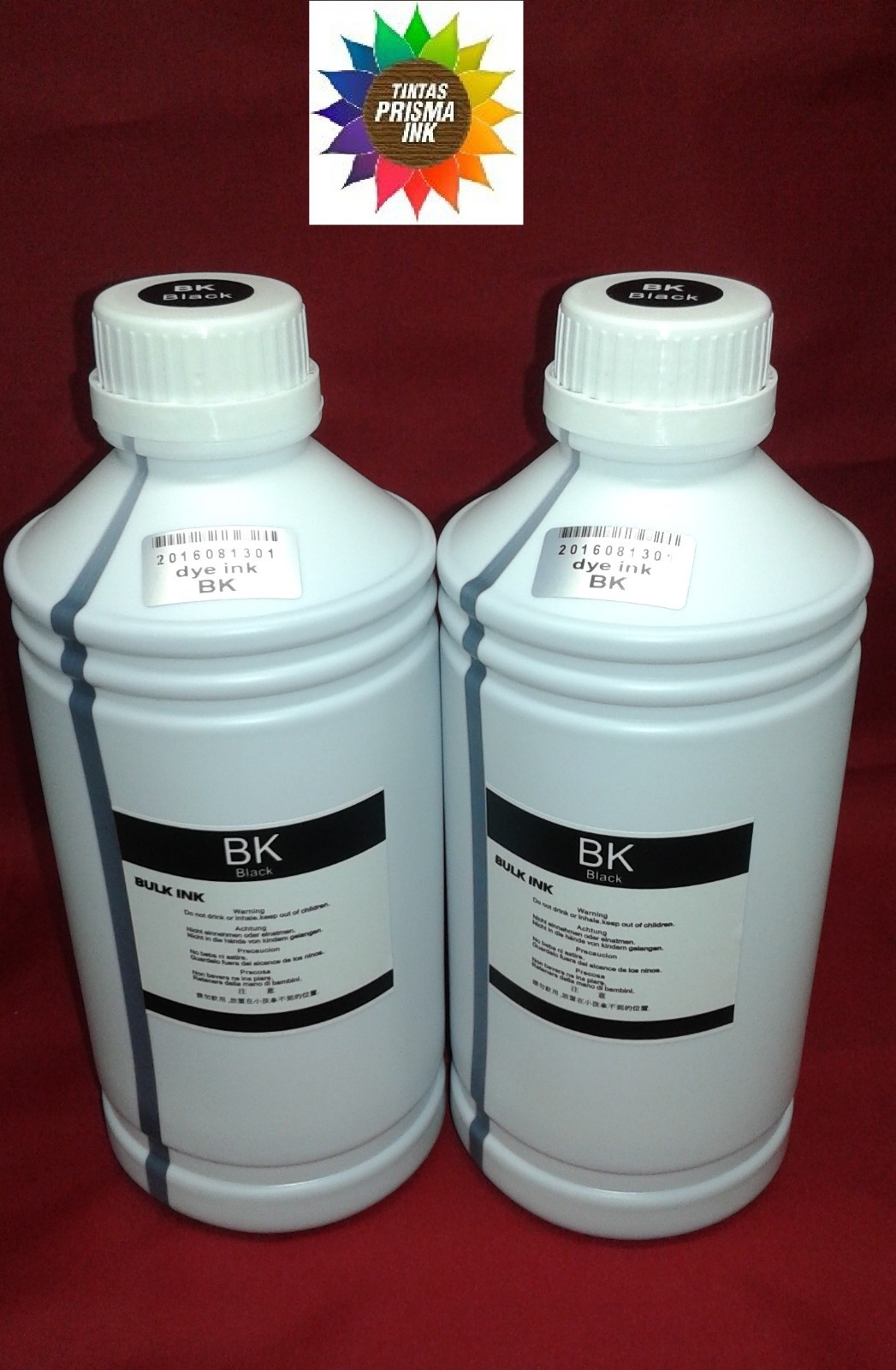 2 Lt 2000ml Refill Dye Black Ink compatible for HP Canon Dell Brother Epson 