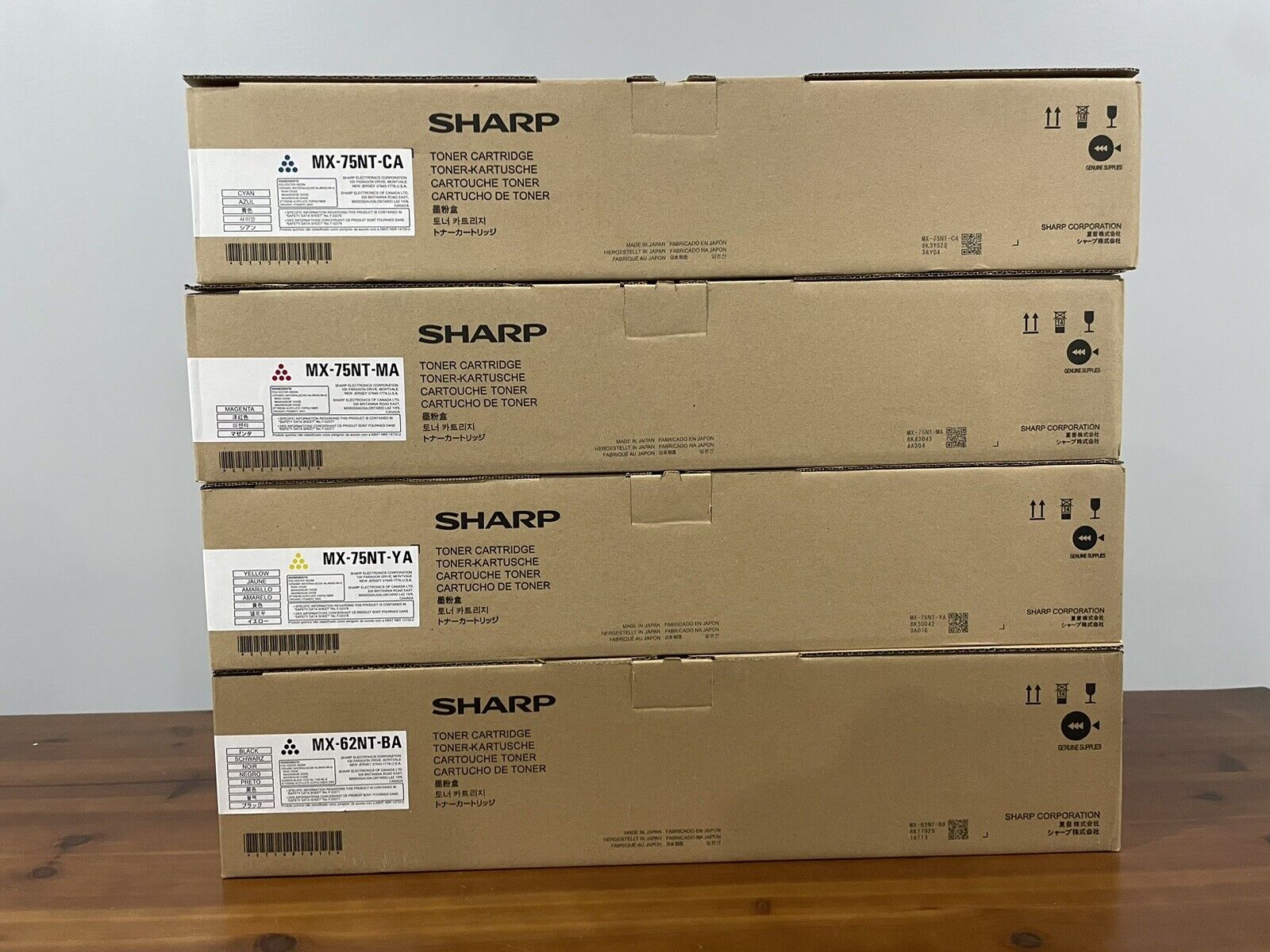 Sharp OEM MX-62NTBA, 75NTCA, 75NTMA & 75NTYA For Sharp MX-6500N, 7090N, 7500N