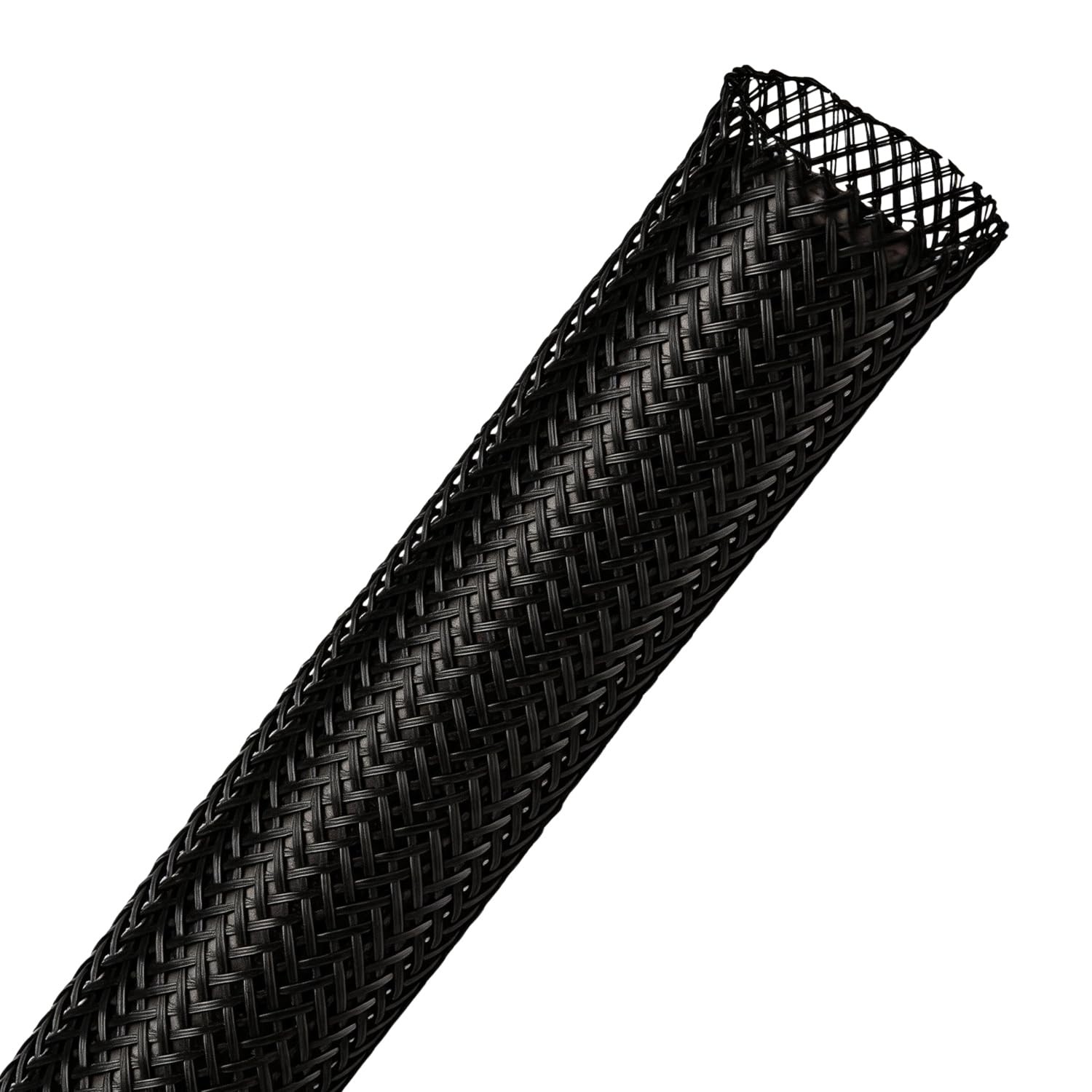 100ft 1/4 inch Black Expandable Braided PET Cable Sleeve Protector Wire Loom