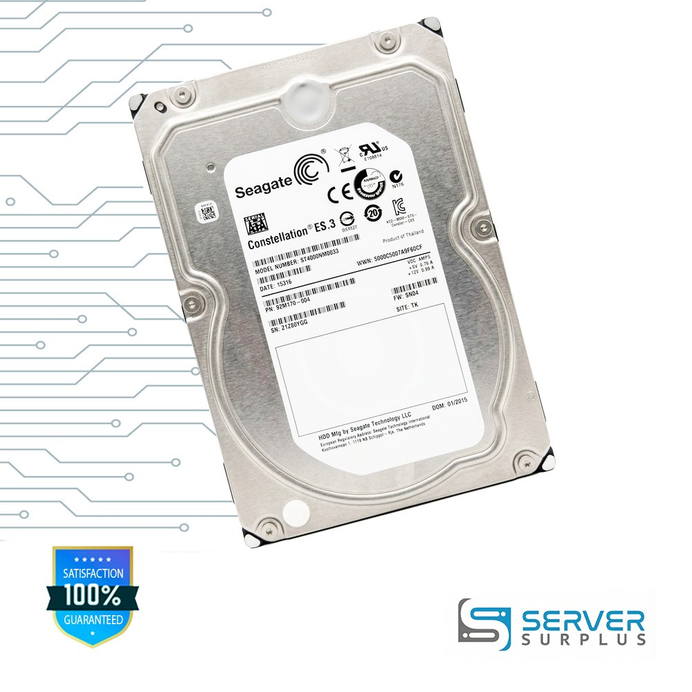 Seagate Constellation ES.3 4TB SATA 3.5 in Enterprise HDD | ST4000NM0033