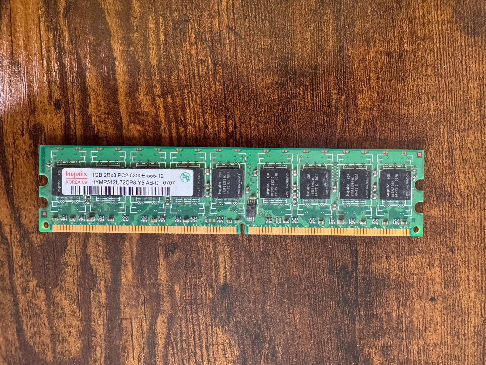Hynix 1GB 2Rx8 PC2-5300E-555-12 DDR2-667 ECC Unbuffered RAM HYMP512U72CP8-Y5