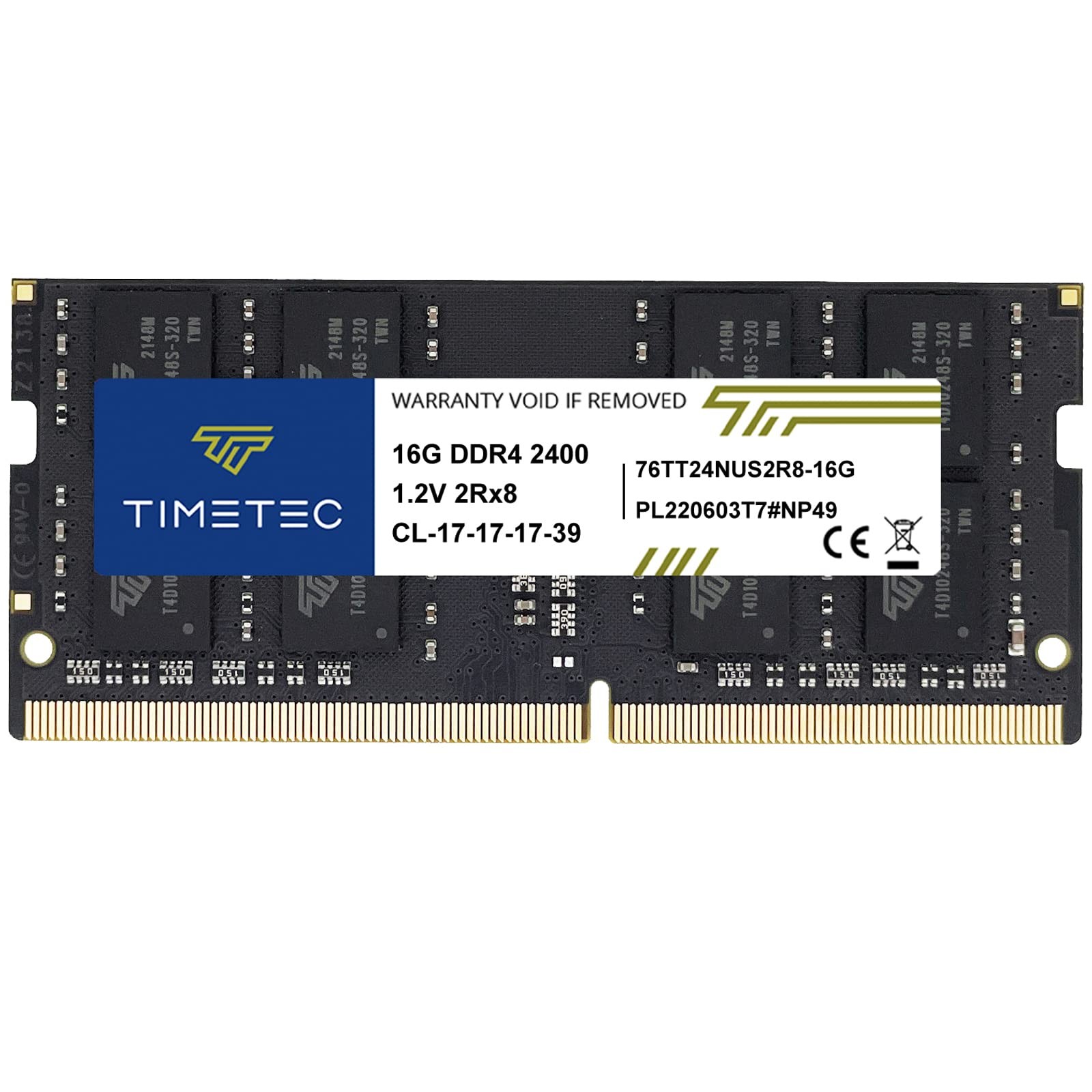 16GB DDR4 2400MHz PC4-19200 Non-ECC Unbuffered 1.2V CL17 2Rx8 Dual Rank 260 Pin