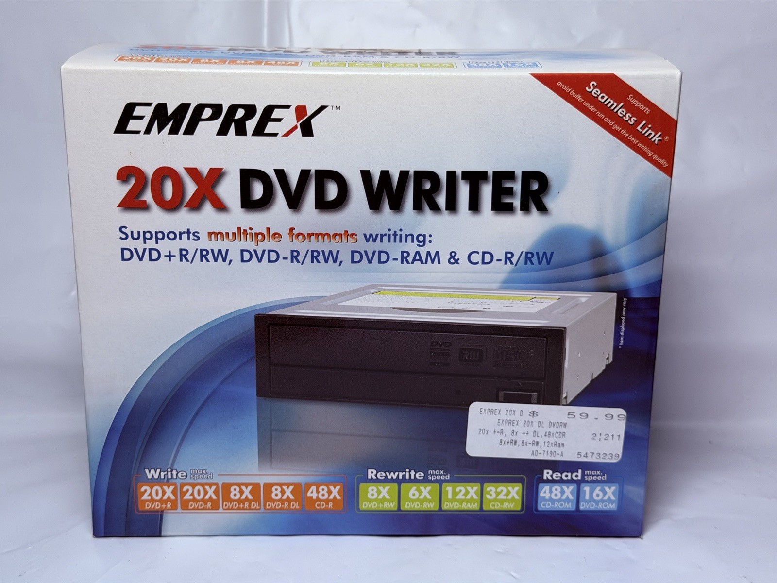 Emprex 20x DVD Writer DVD+R/RW, DVD-R/RW, DVD-RAM & CD-R/RW