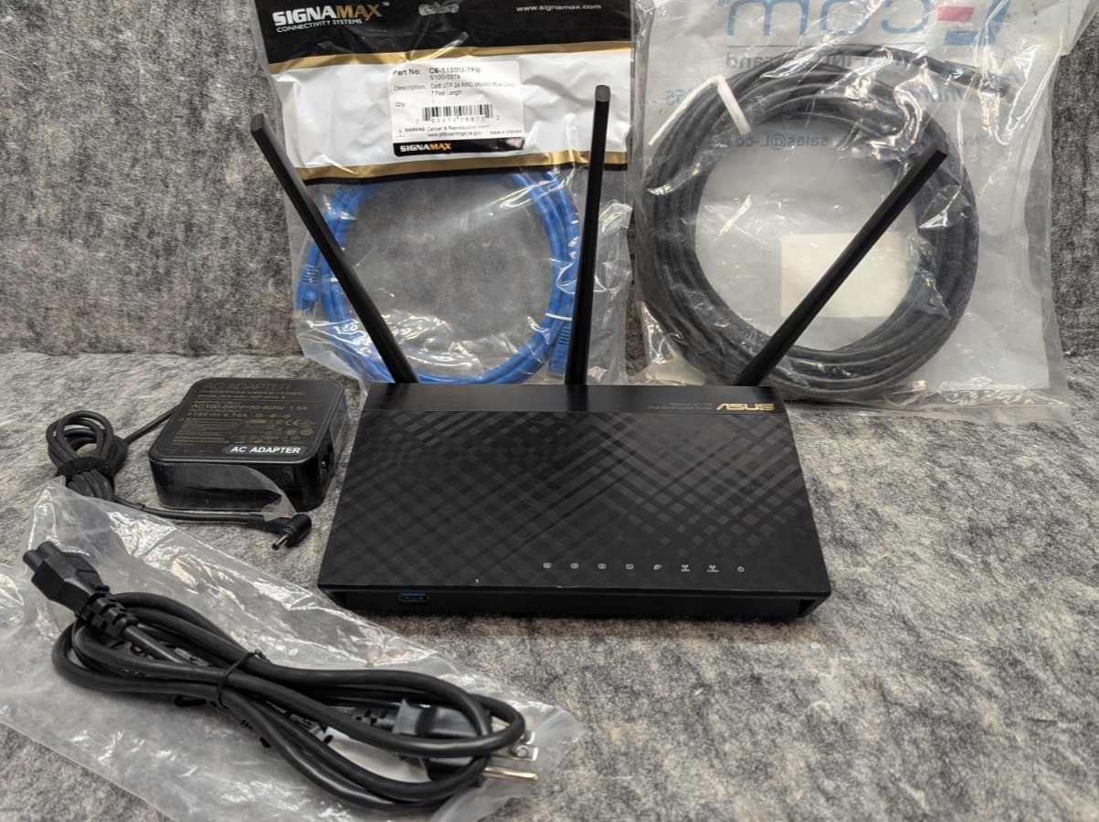 Asus RT-AC1750B1 Wireless Router Dual Band Gigabit Router Bundle🔥Works🔥
