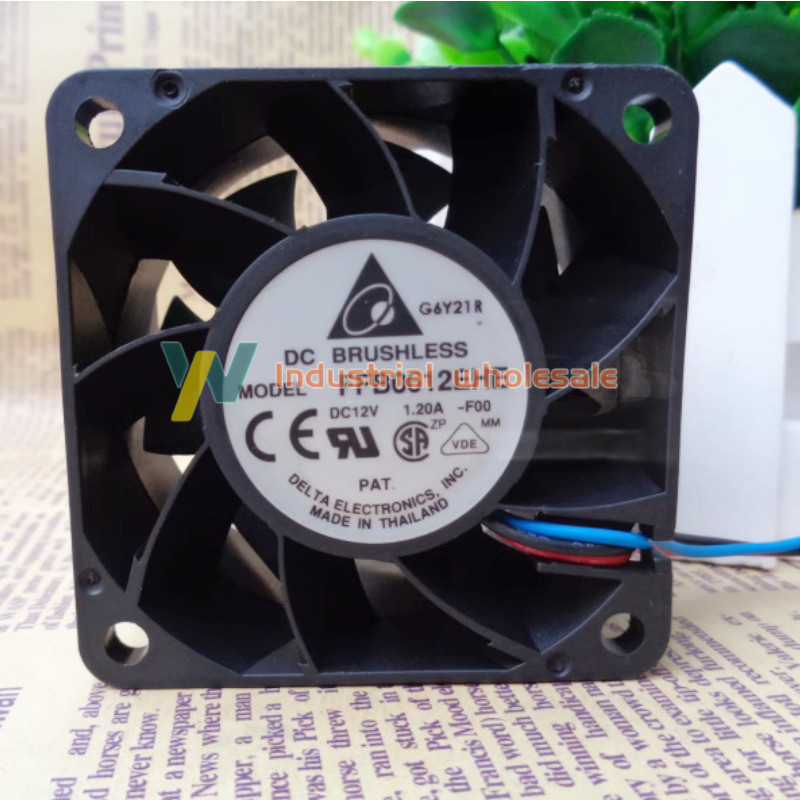 1PC Delta FFB0612EHE 6038 12V 1.2A 6CM 3-Wire Double Ball Bearing Cooling Fan