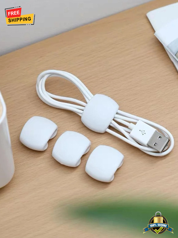5 pcs Solid Cable Tie Clips – Wire Organizer Holders for Home & Office
