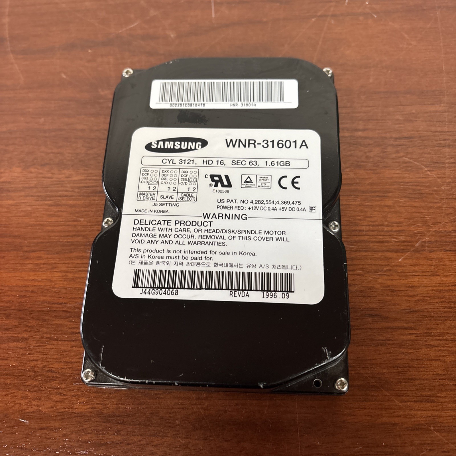 Samsung WNR-31601A 1.61GB Hard Drive***Untested