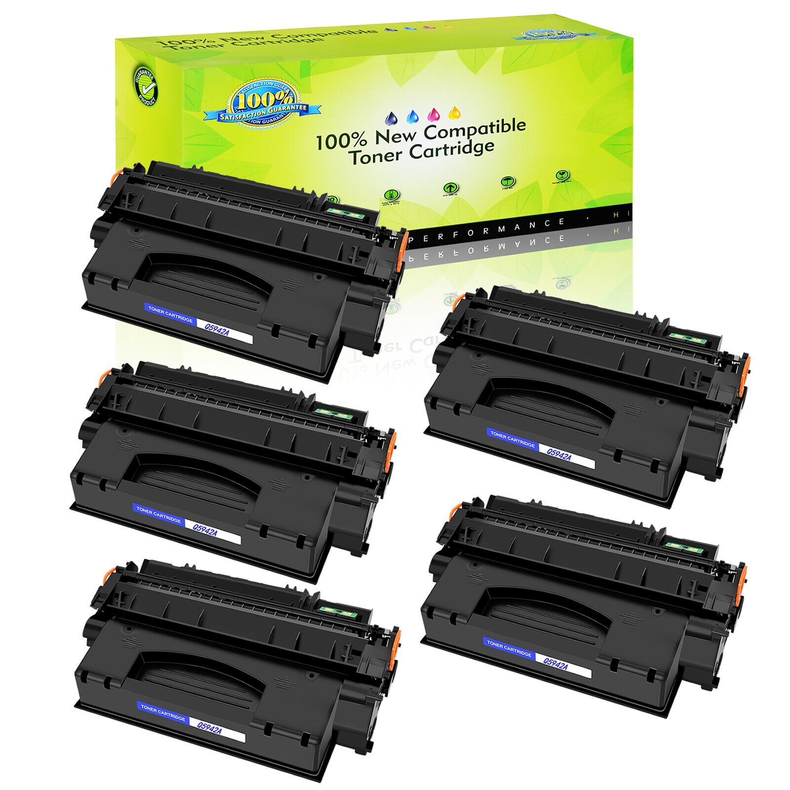 5PK High Yield Q5942A Toner Cartridge Fit for HP LaserJet 4350Dtnsl 4350n 4350tn