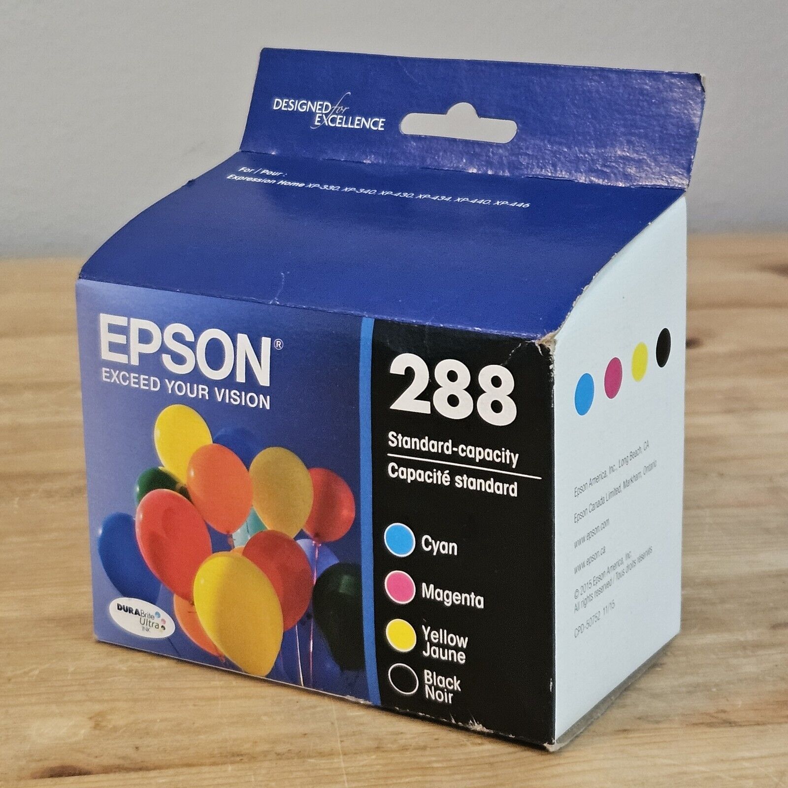 Genuine Epson 288 Black, Cyan, Magenta, Yellow Ink Cartridge T288120 Exp 02/2022