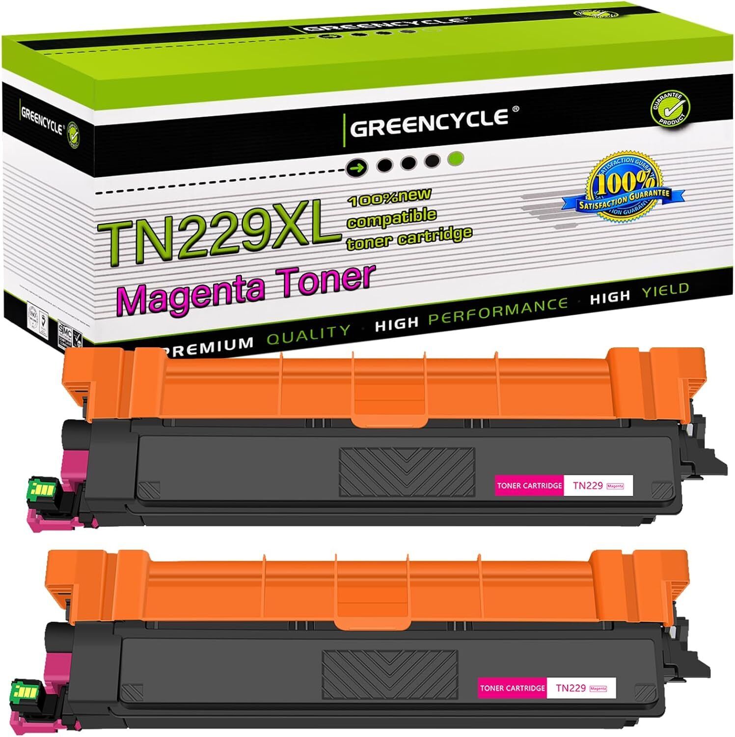 2 Pack TN229XL Magenta Toner Cartridge Fit For Brother HL-L3280CDW MFC-L3720CDW