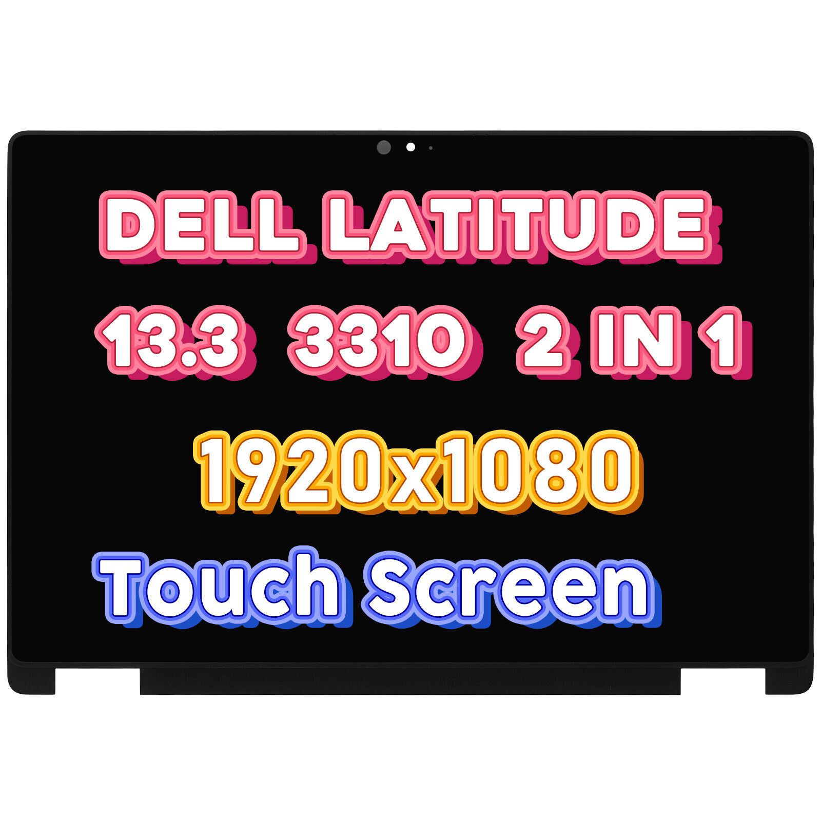 13.3 Dell Latitude 3310 2-in-1 FHD LCD Touch Screen Digitizer Assembly W/ Bezel.