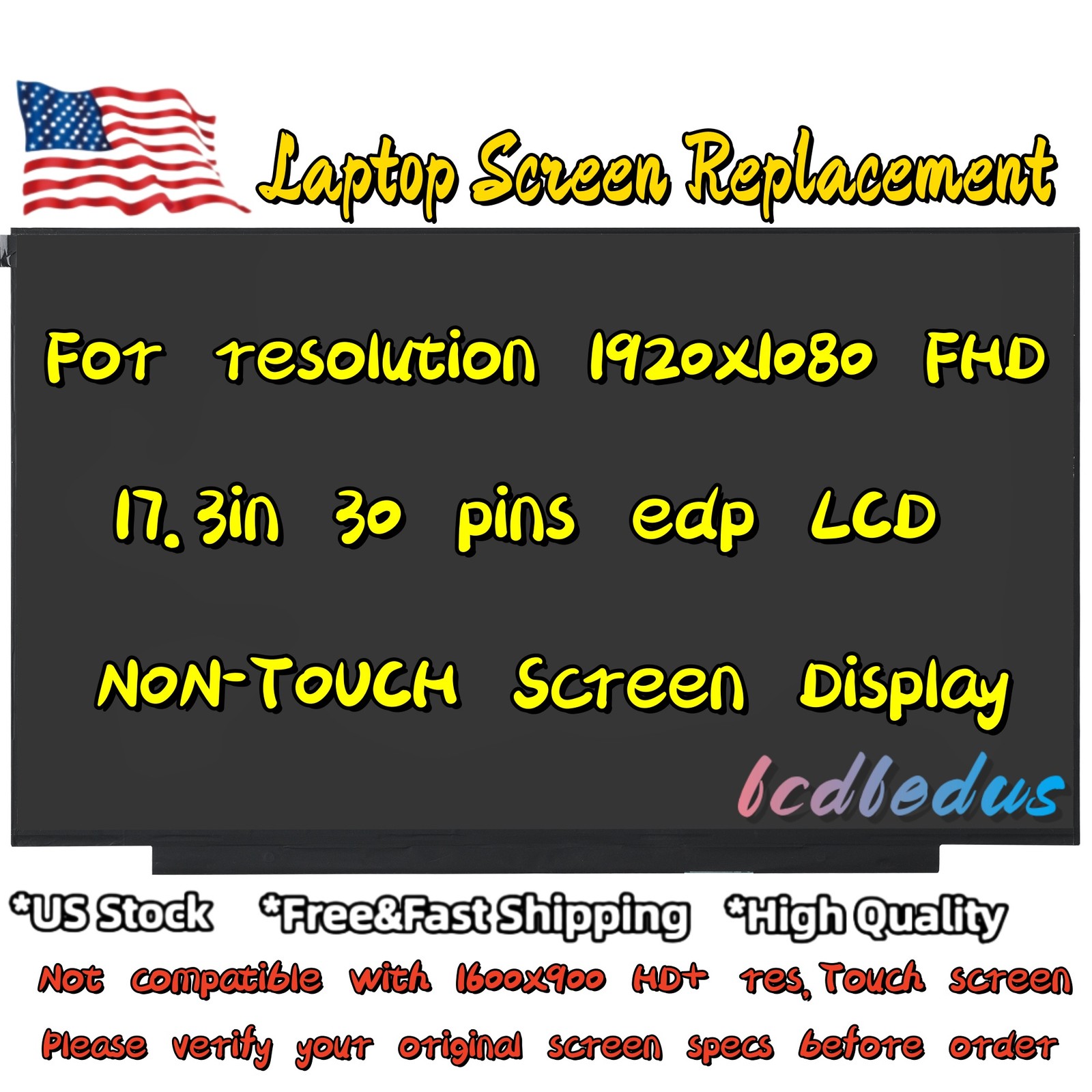 HP 17-CN1053CL 17-CN1063CL 17.3'' LED IPS 60Hz Laptop LCD Screen HP 17-CN0053cl