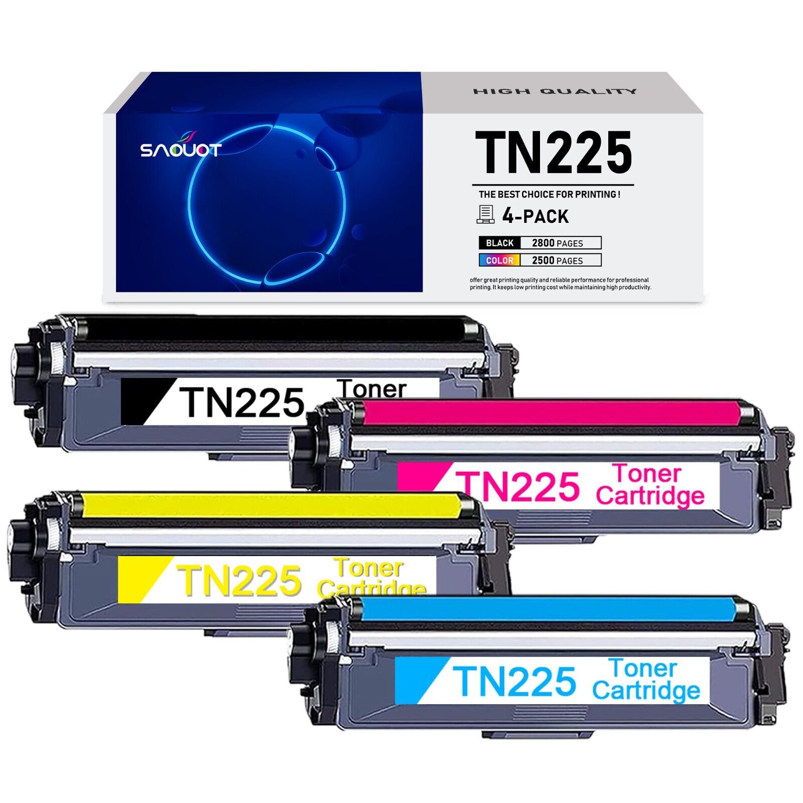 TN225 Toner Cartridge Replacement for Brother HL-3170CDW 3180CDW MFC-9130CW
