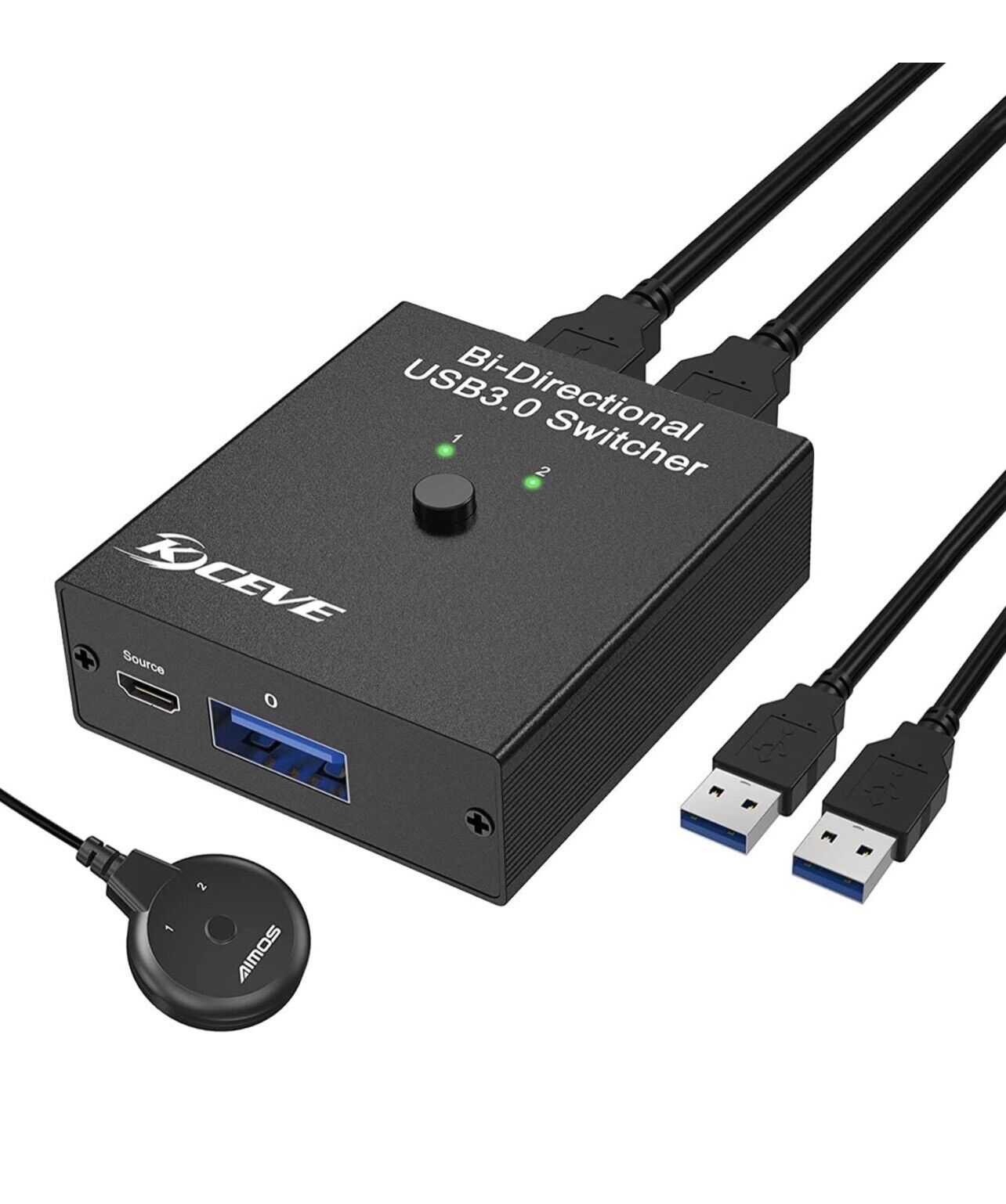 USB 3.0 Switch Selector, Bi-Directional USB Switch 2 in 1 Out / 1 in 2 Out, MLEE