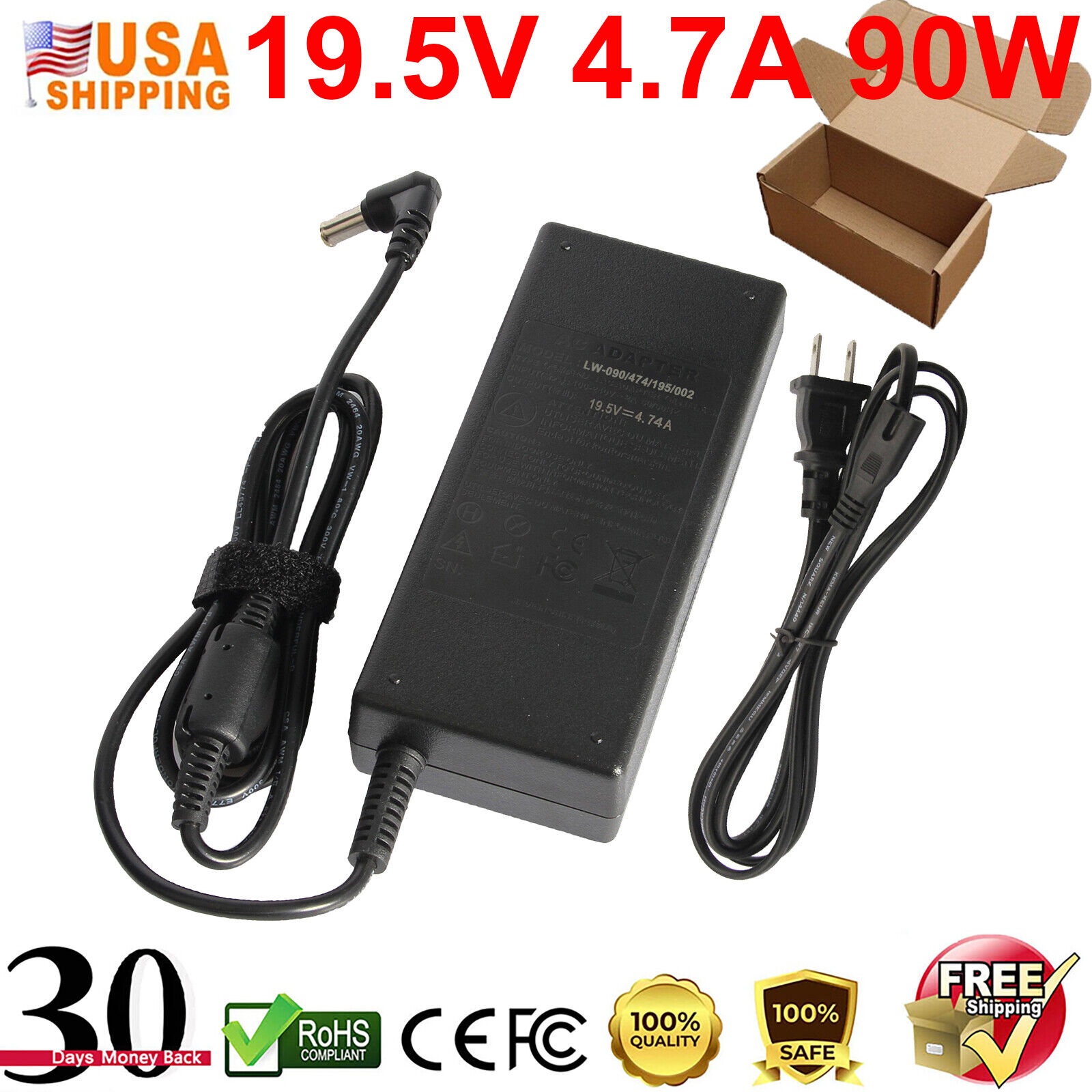 90W 19.5V 4.7A AC Adapter Charger for Sony Vaio Series Laptop Power Supply NEW