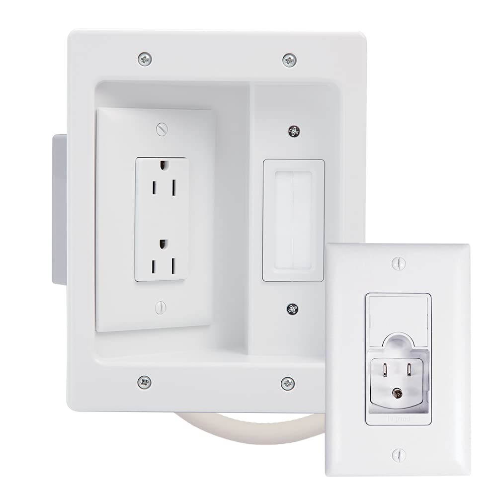 Legrand In‑Wall Power & Cable Management Kit – 12' Long Range Recessed TV Pow...