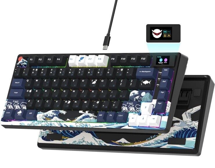 XVX S-K80 75% Keyboard with Color OLED Display Mechanical Gaming Keyboard Hot