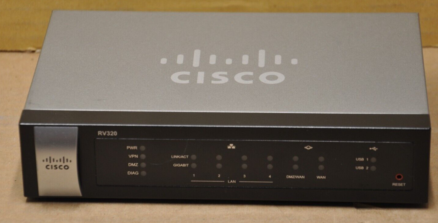 Cisco RV320 Dual Gigabit WAN VPN Router Black Used for Parts