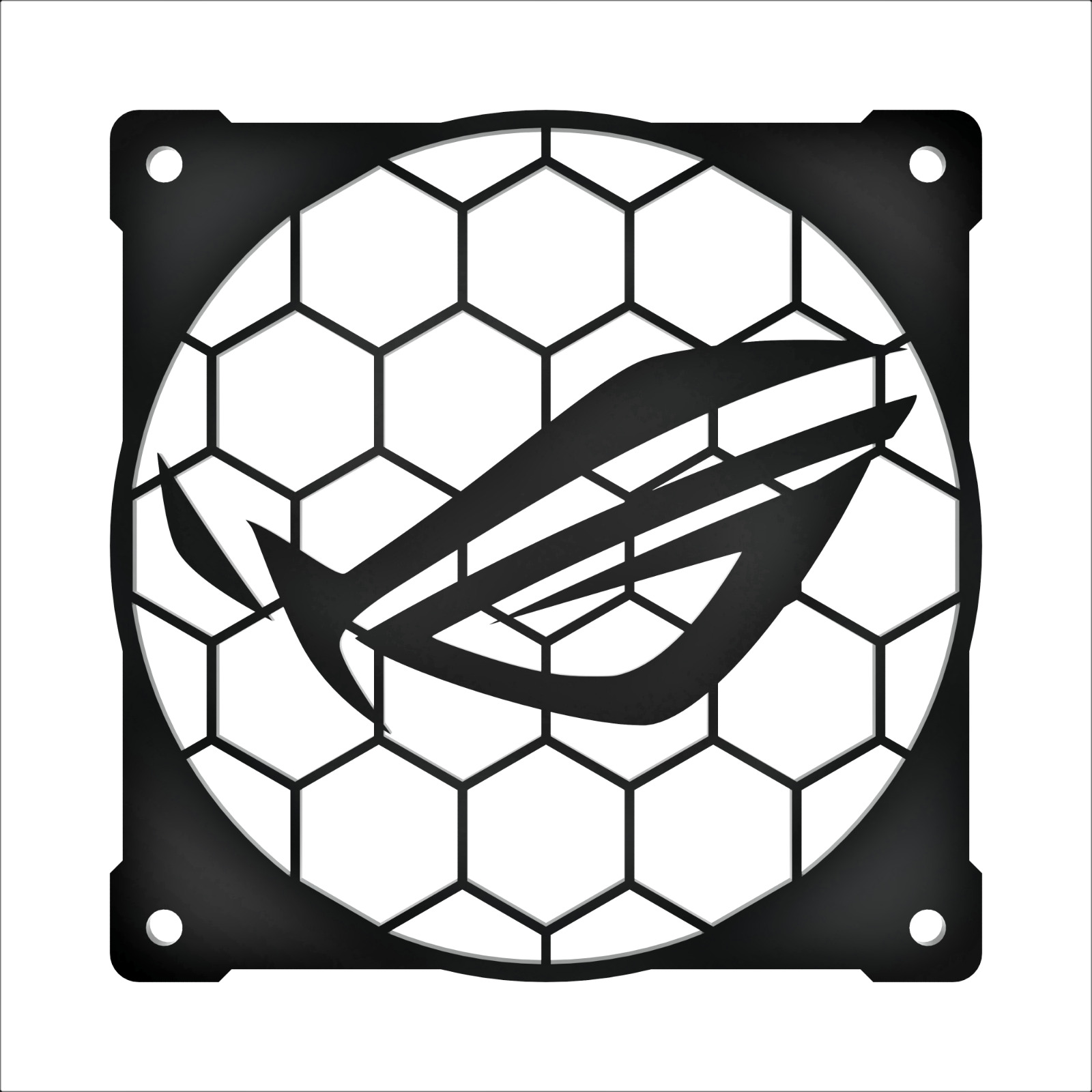 120mm Case Fan Grill - Unique Hexagon Asus ROG Design Great for RGB aRGB Fans