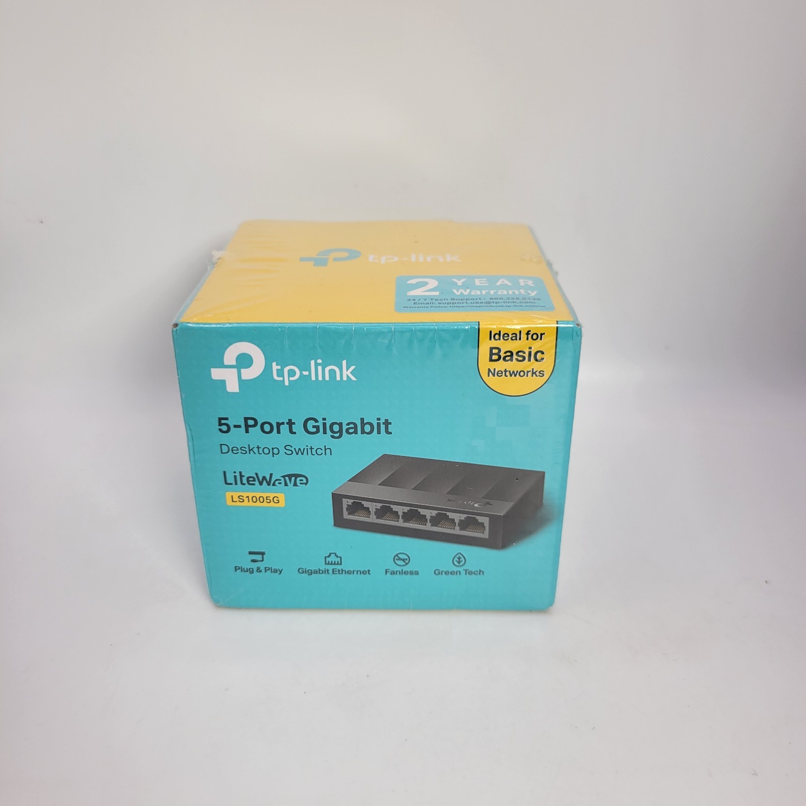 TP-Link LS1005G 5-Port Gigabit Ethernet Switch LiteWave Plug & Play Fanless New