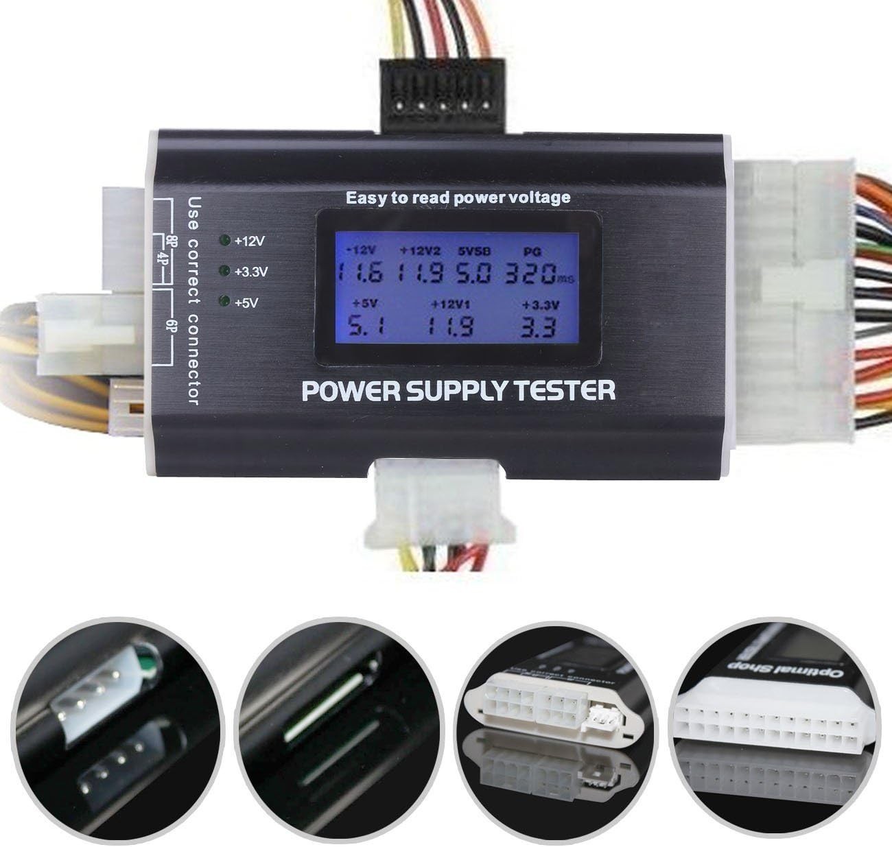 20+4 Pin LCD Computer Power Supply Tester for SATA IDE HDD ATX ITX BYI Connector