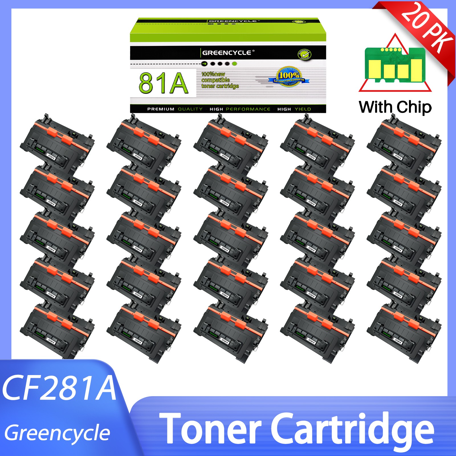 20 PACK CF281A 81A Toner for HP LaserJet Enterprise M606dn MFP M630z M630dn