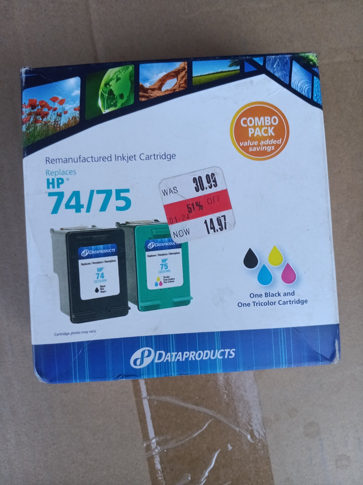 Dataproducts HP 74/75  Inkjet Cartridges Replacement Combo Pack NIB 