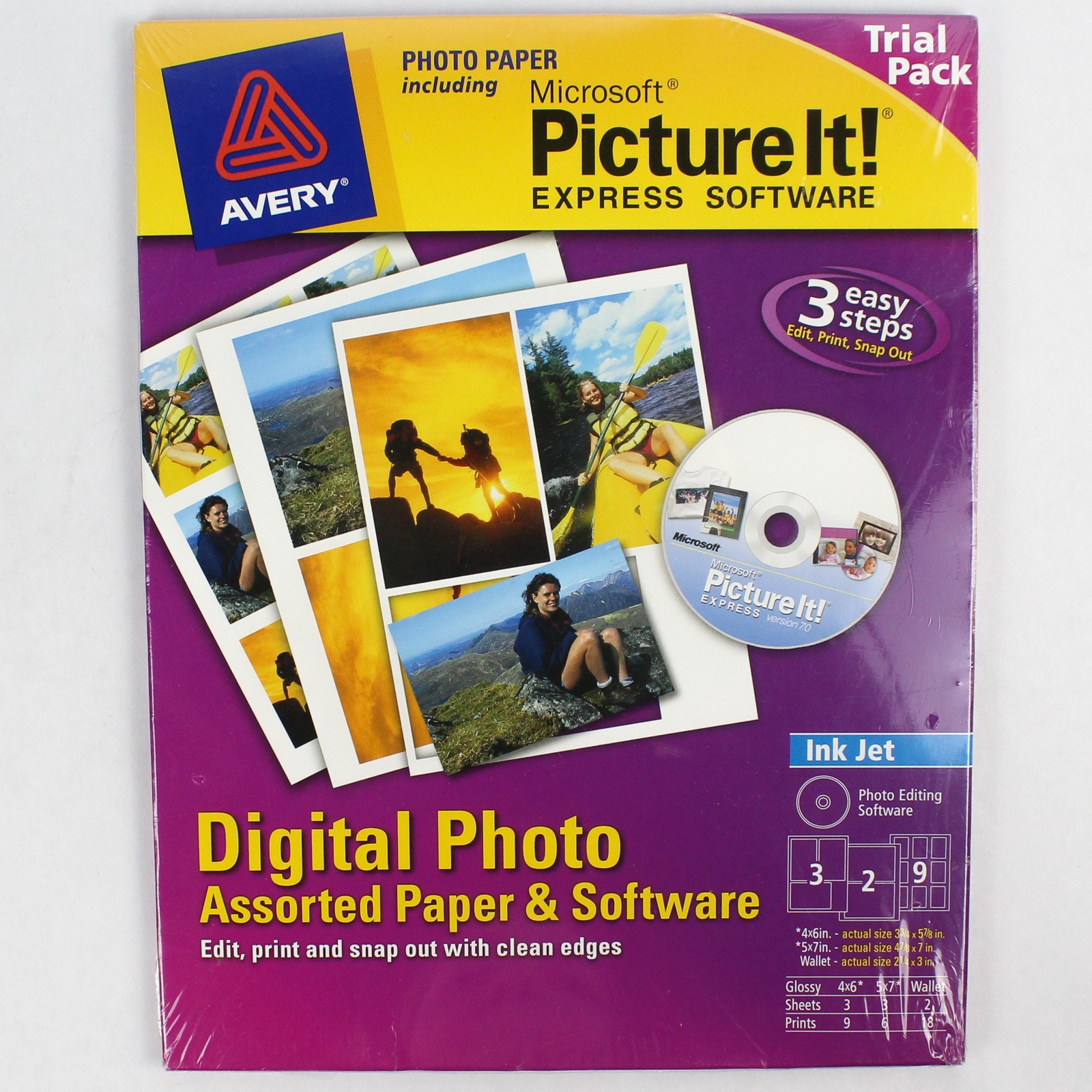Avery Digital Photo Paper & Microsoft Picture It Trial Pack - Unopened