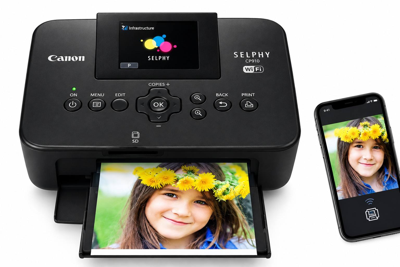 Canon SELPHY CP910 Wireless Compact Photo Printer Wifi AirPrint Black