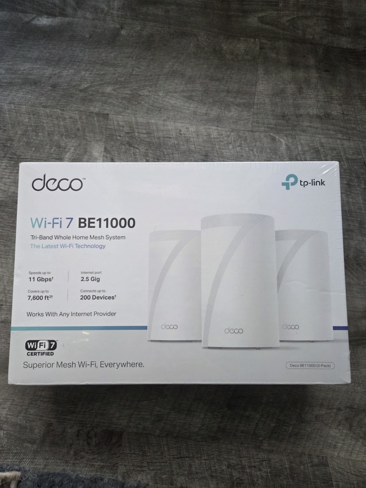 TP-Link Deco BE11000 WiFi 7 Mesh System 3-Pack Tri-Band 11Gbps NEW SEALED