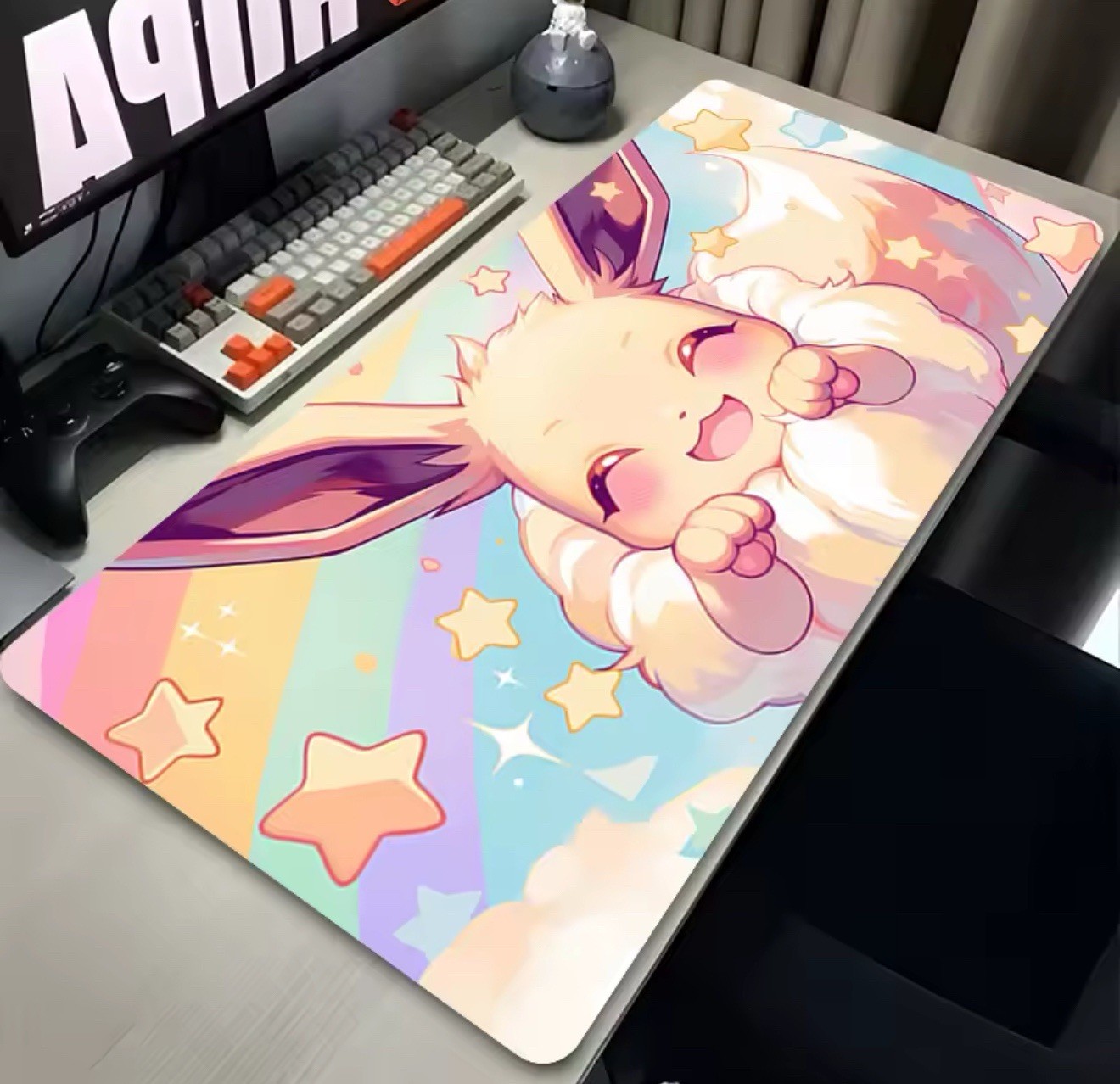 Eevee Desk Mat Pokémon Mouse Pad Gamer Gift Kawaii Room Decor