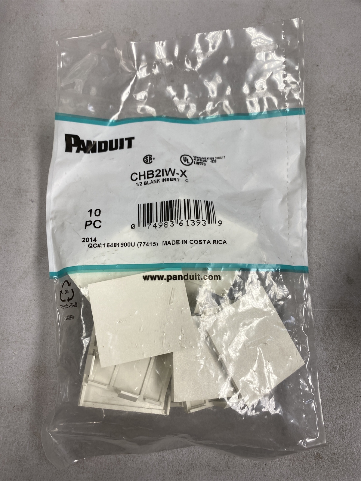 Panduit CHB2IW-X Mini Com 1/2 Blank Insert