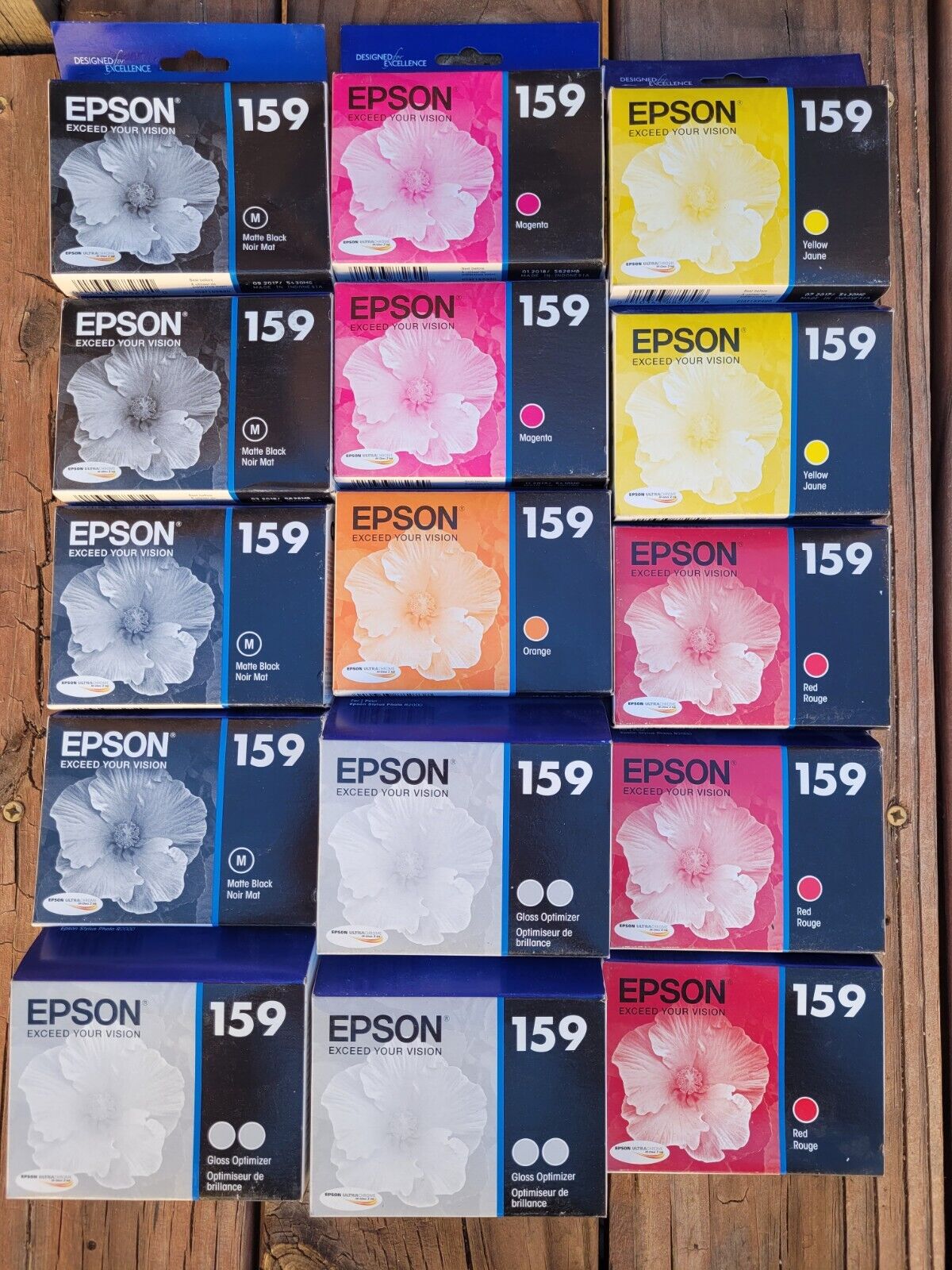 Lot of 15 Genuine Epson 159 Color Ink Cartridges Epson Stylus Photo R2000