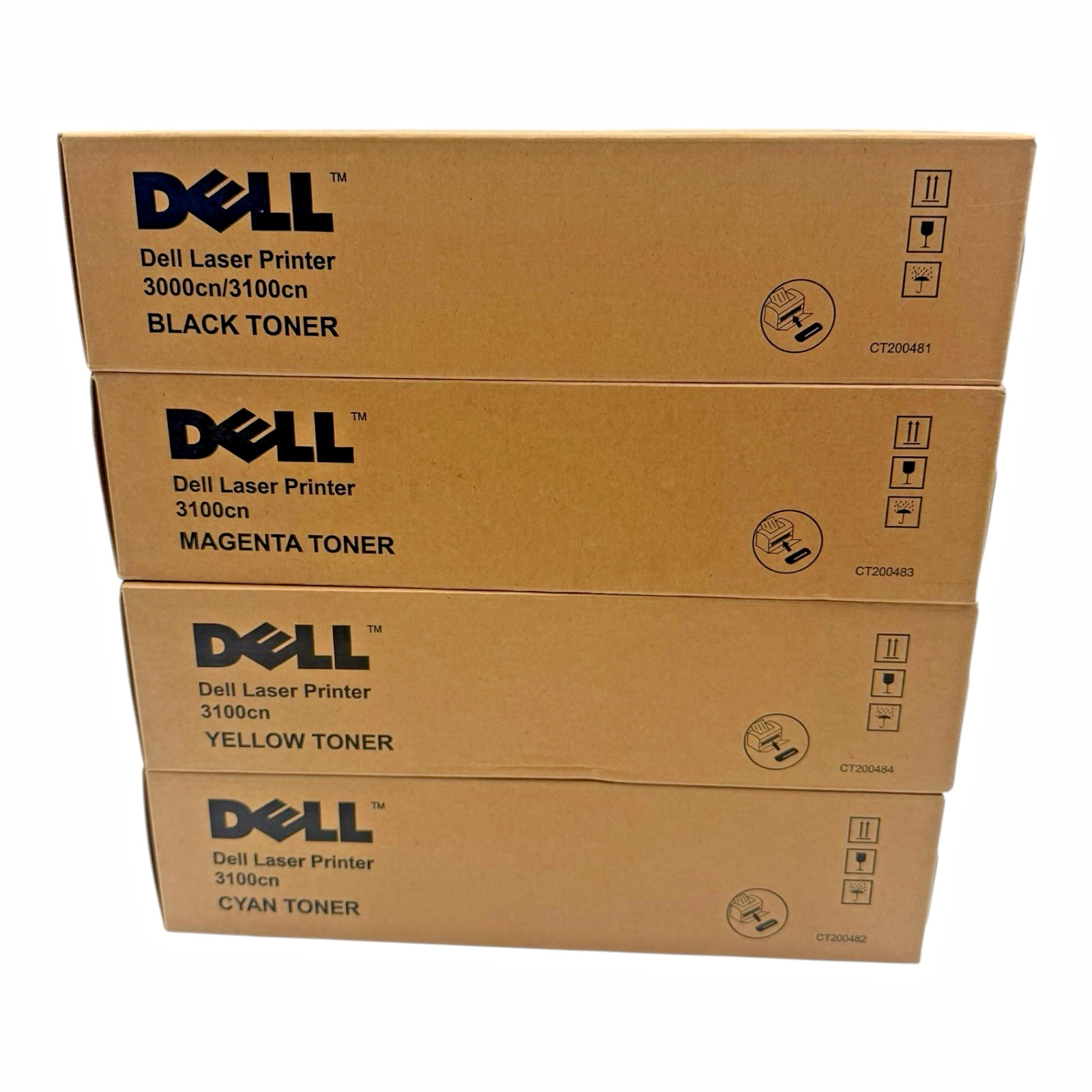 Dell 3000cn 3100cn Genuine OEM Full Toner Set K4971 K4972 K4973 K4974 Unused