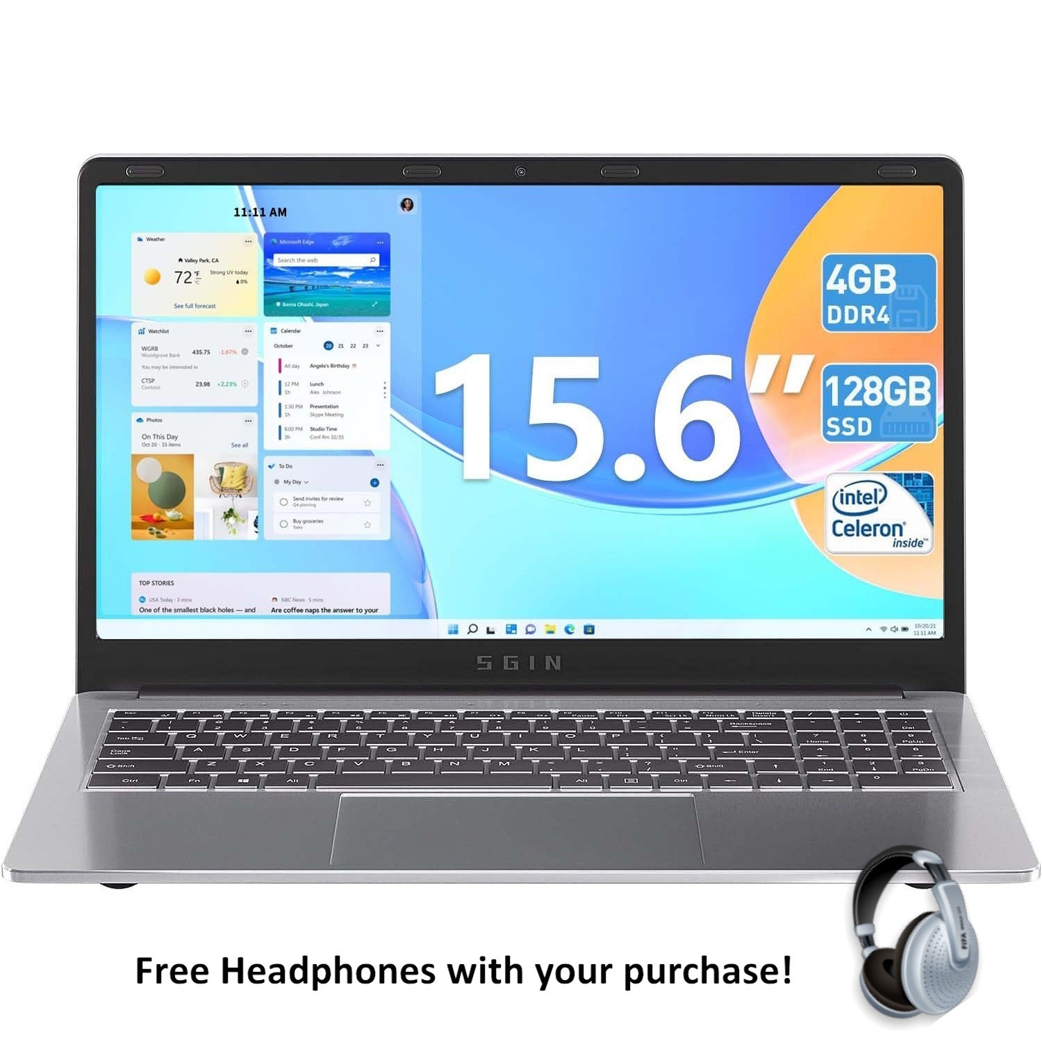 SGIN M15 15.6" 4GB 128GB Windows/Linux/Android/GoogleTV/ChromeOS* Office*