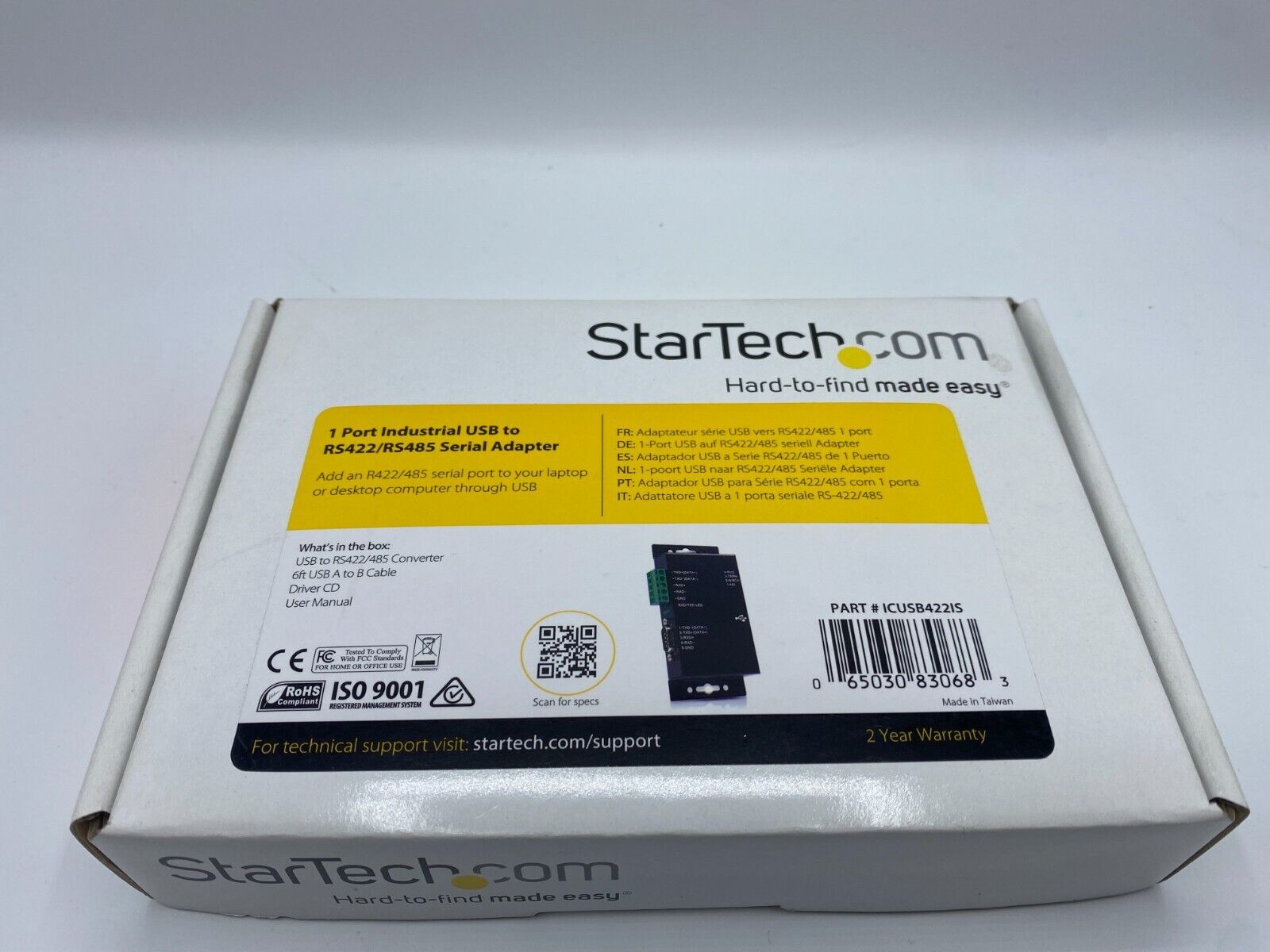 StarTech.com ICUSB422IS 1 Port Industrial USB to RS422/RS485 Serial Adapter NEW
