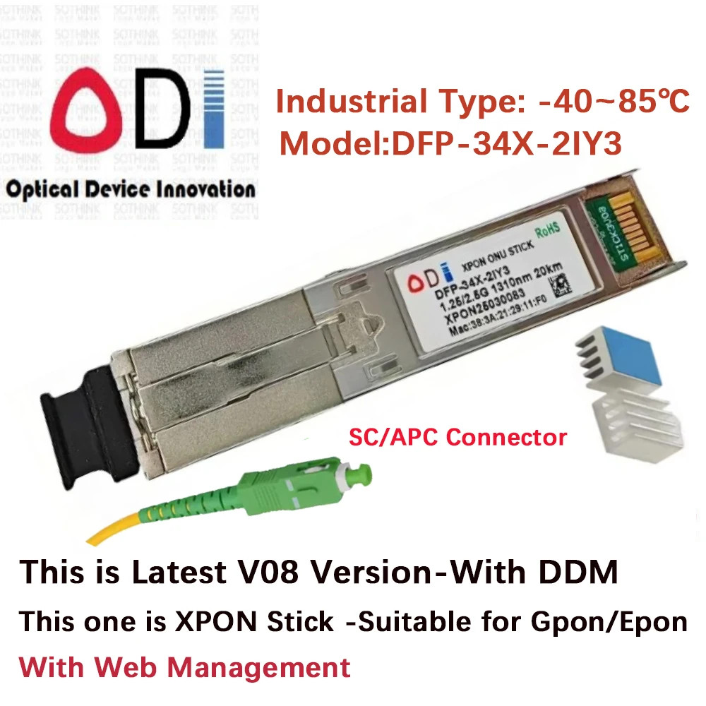 XPON Stick SFP ONU Stick With MAC SC 1310/1490nm DDM Pon Module Ont 20KM SC/APC