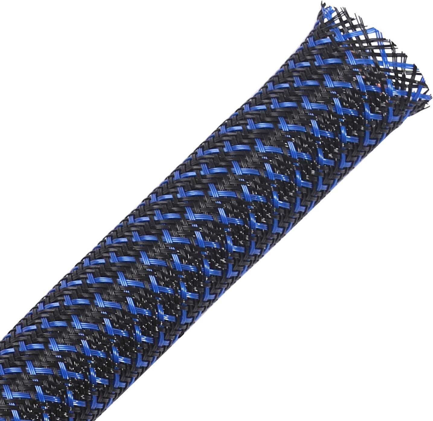 25ft 1" Braided Cable Sleeves Wire Loom Mesh Cord Management Organizer