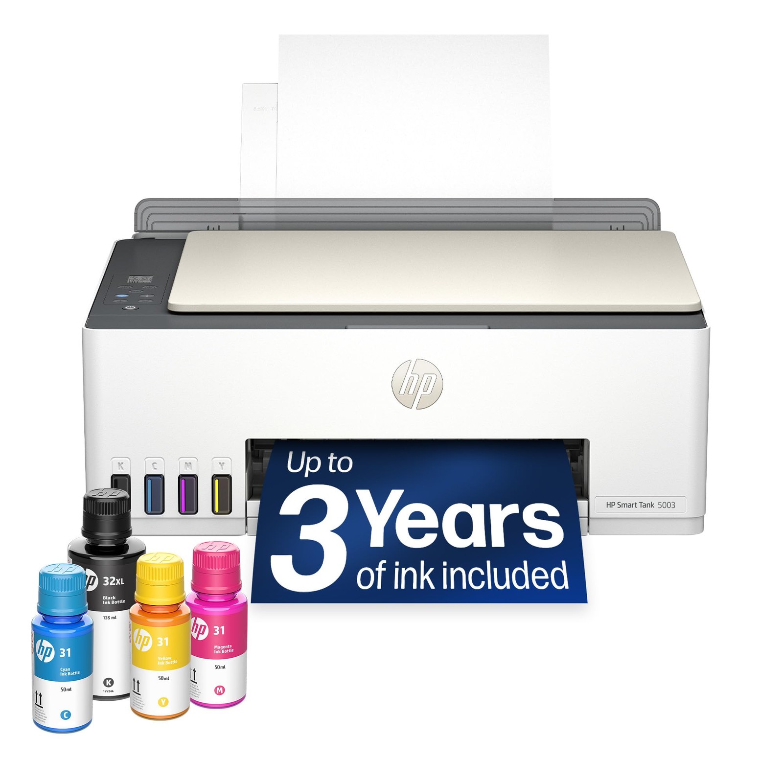 HP Smart Tank 5003 Wireless AllinOne Ink Tank Printer, Scanner, Copier with u...