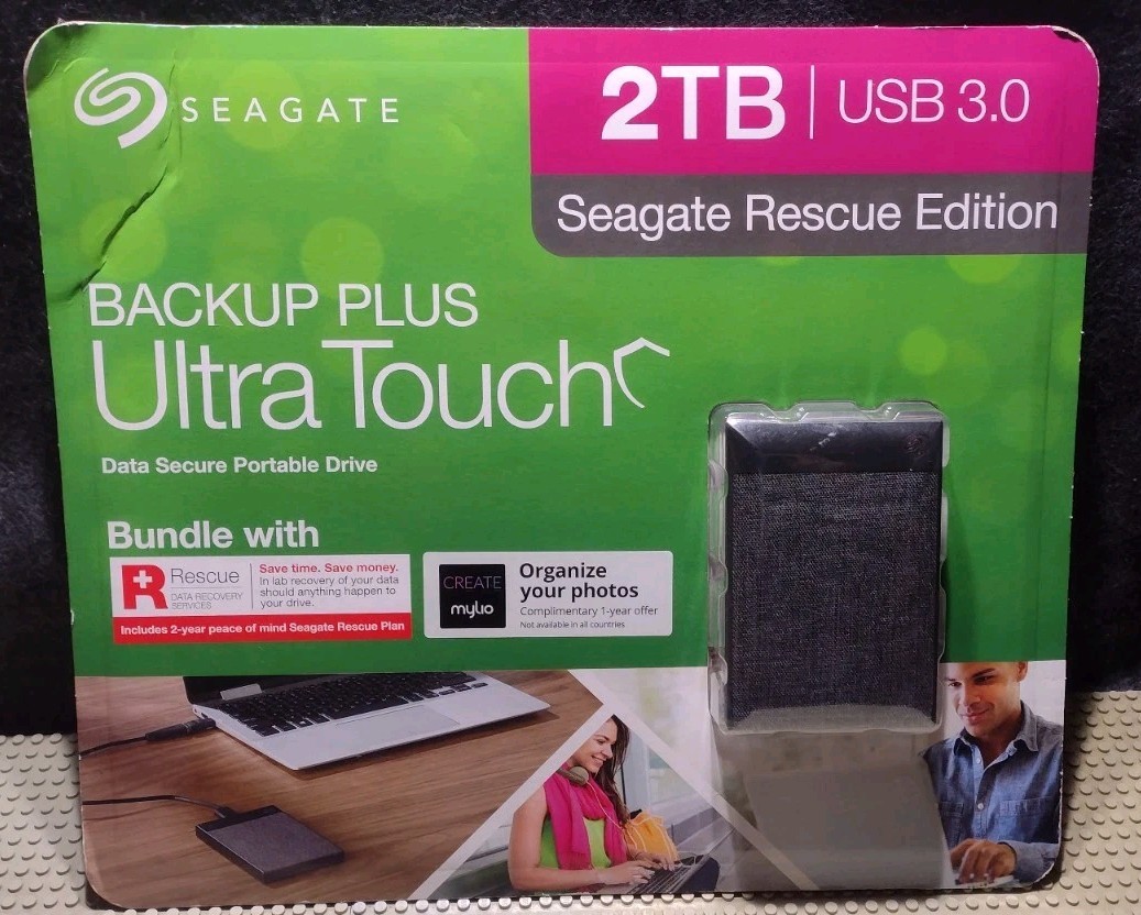 Seagate Backup Plus Ultra Touch Portable HD Drive 2TB Rescue Edition USB 3.0 NIB