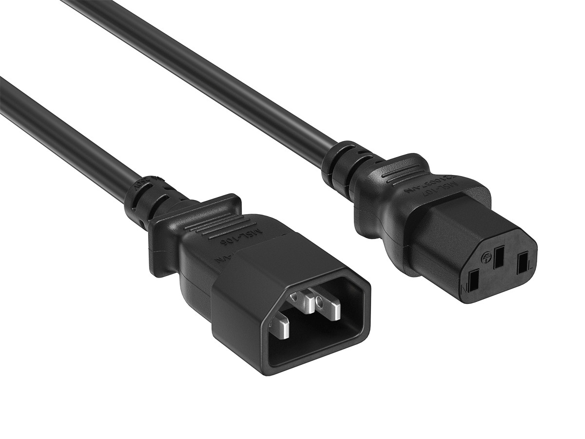 5ft IEC-320 C13 to C14 Heavy-Duty Power Extension Cord 18 AWG 10A/250V SJT, B...